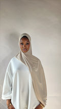 Beige - Premium Jersey Ruffle Hijab