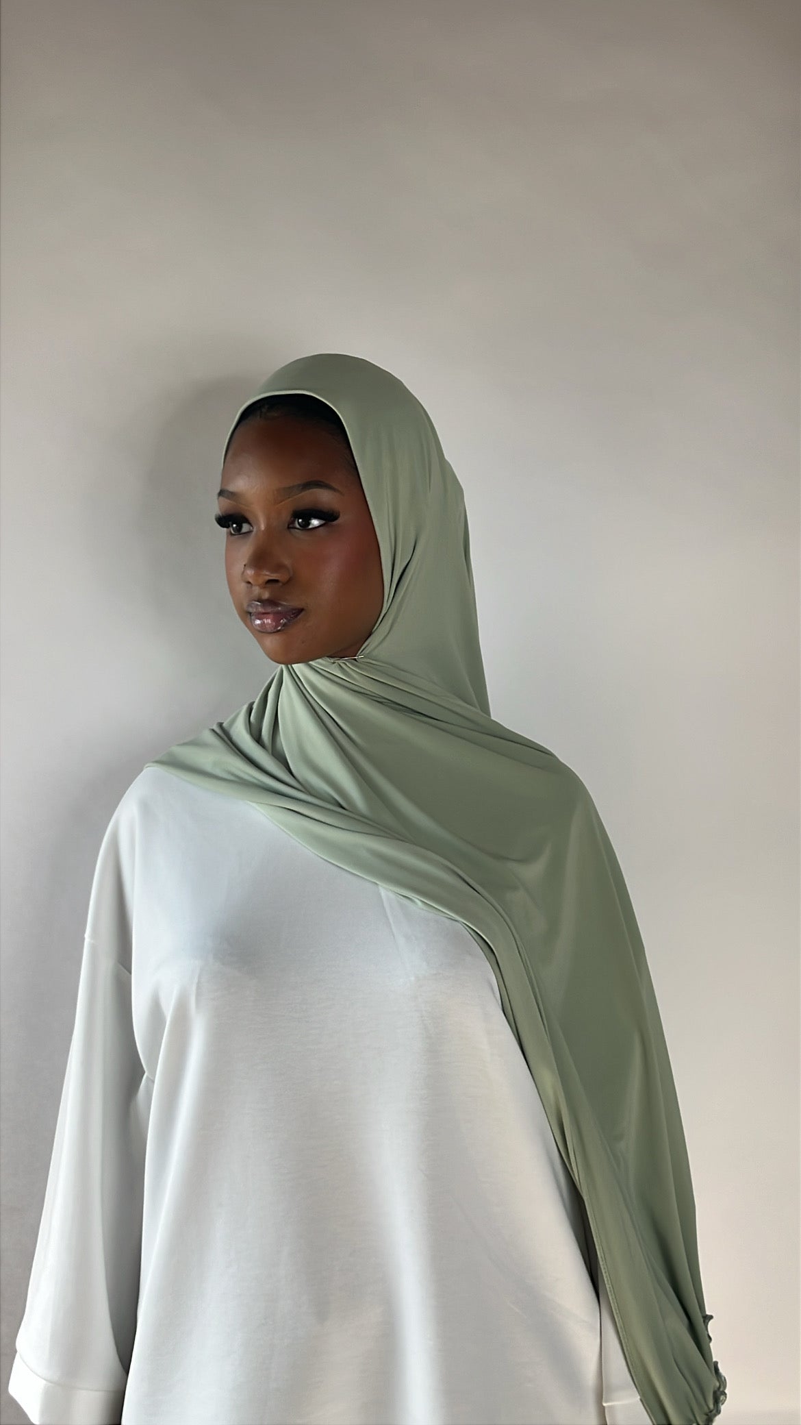 Matcha - Premium Jersey Ruffle Hijab