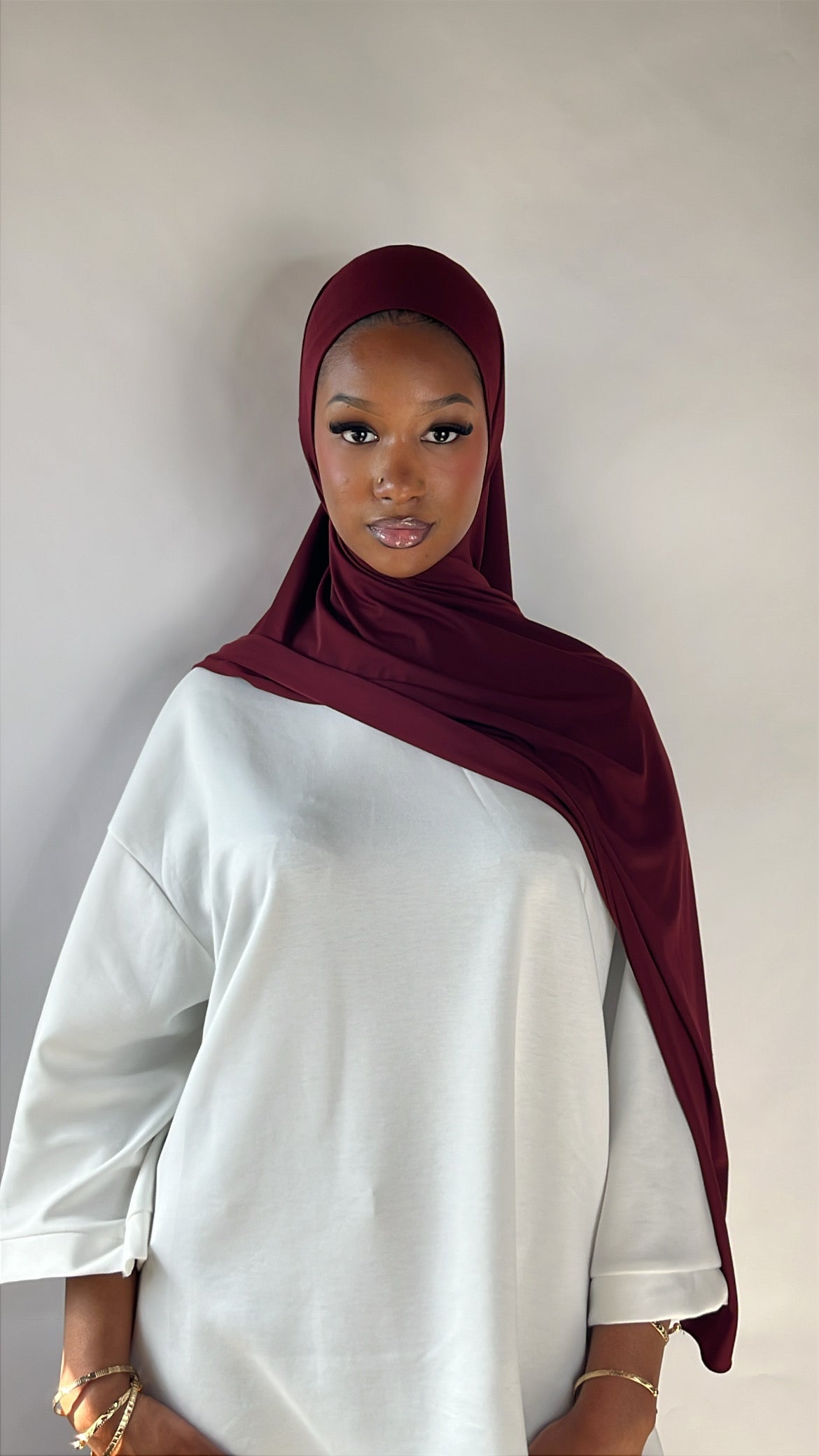 Burgundy - Premium Jersey Hijab